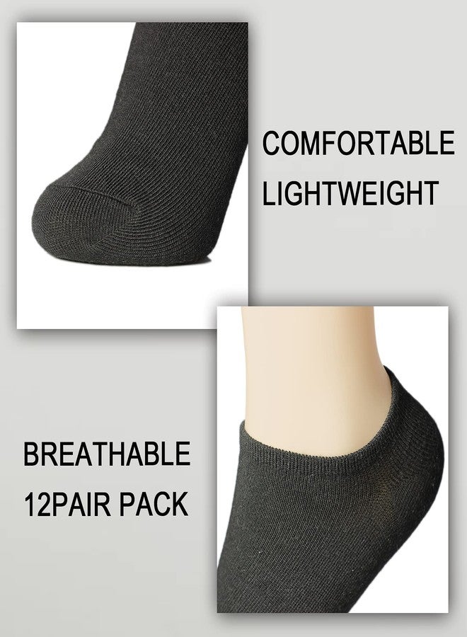 BEAR MUM Women's 12 Pairs Essential Ankle Low Cut No Show Causal Socks Black - Image 5